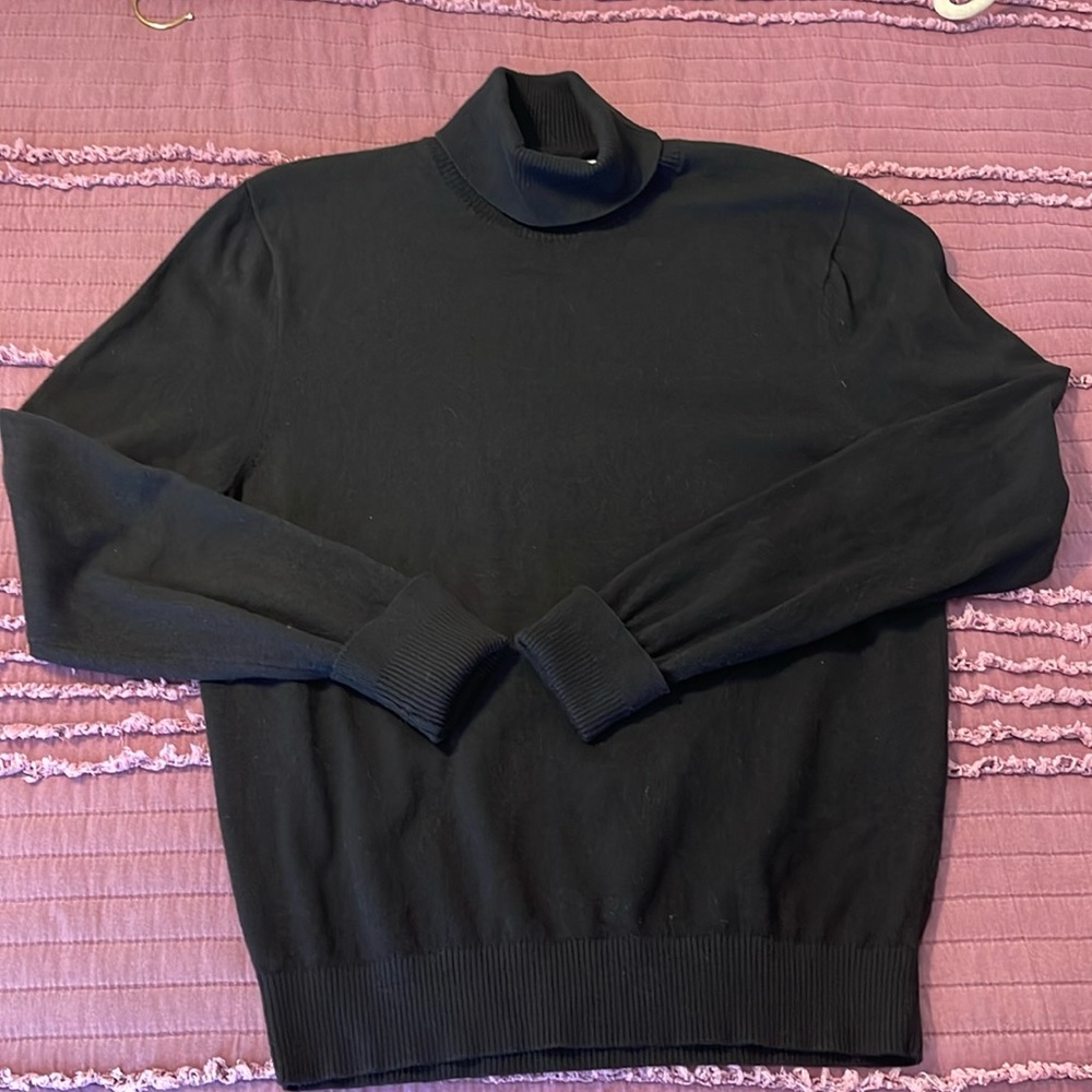 Black turtle neck sweater